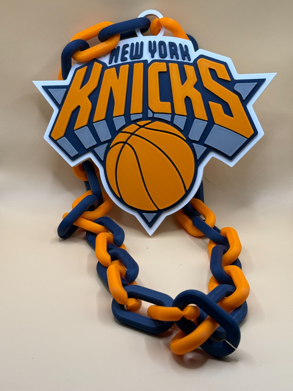 New York Knicks Oversized Logo Necklace Turnover Chain HandMade 3D Printed