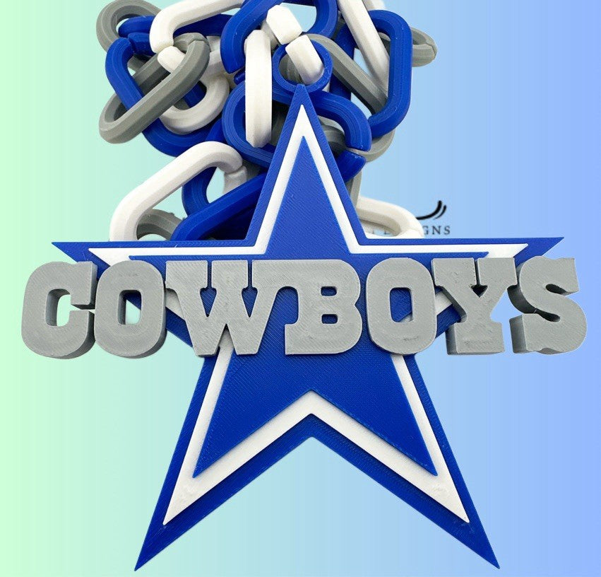 Dallas Cowboys Extra Large 3D Printed Fan Necklace Bold Chain Links 4 Game Day