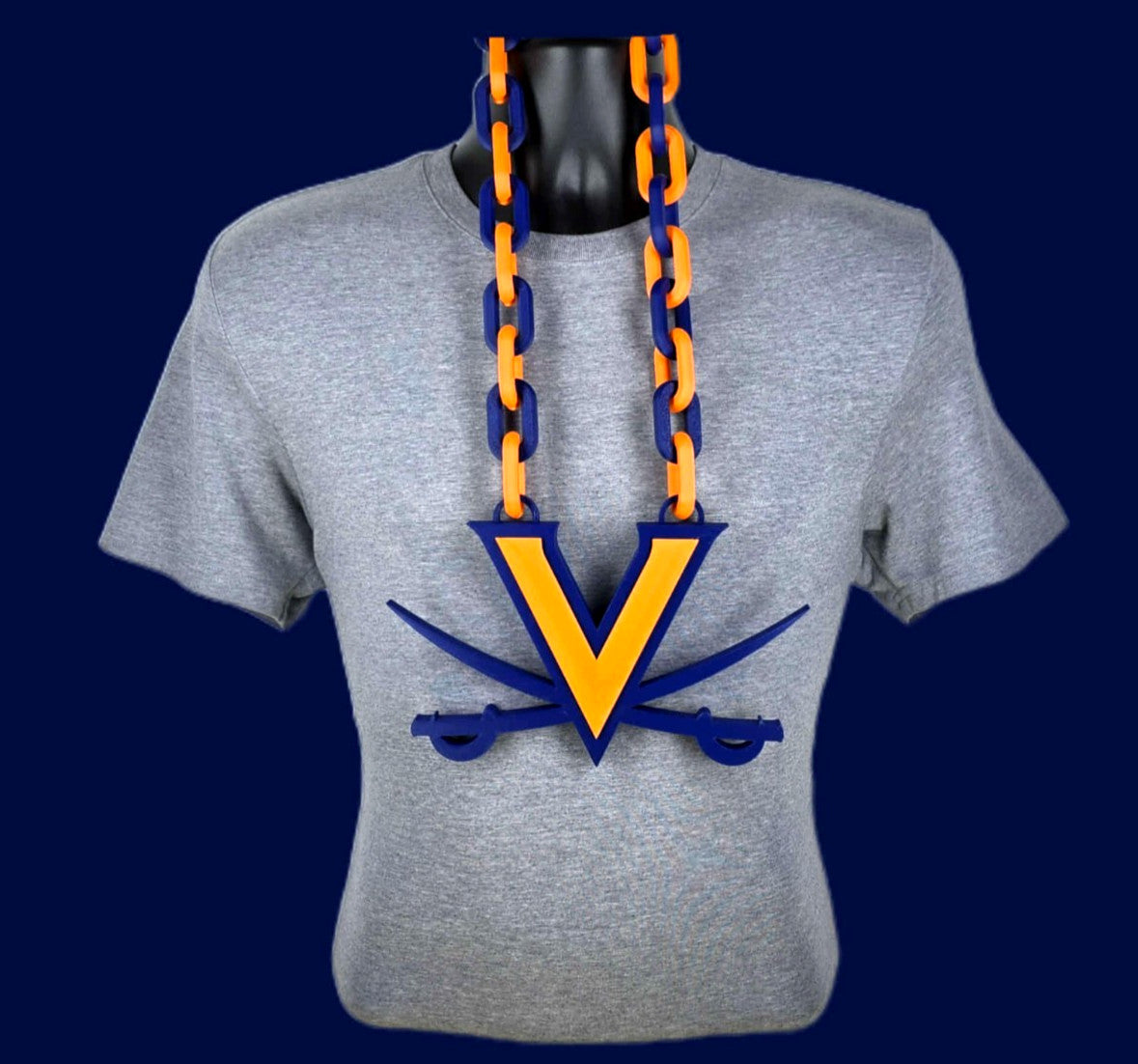 Virginia Cavaliers Fan Chain NCAA Big Logo Oversized Necklace Game Day Merch