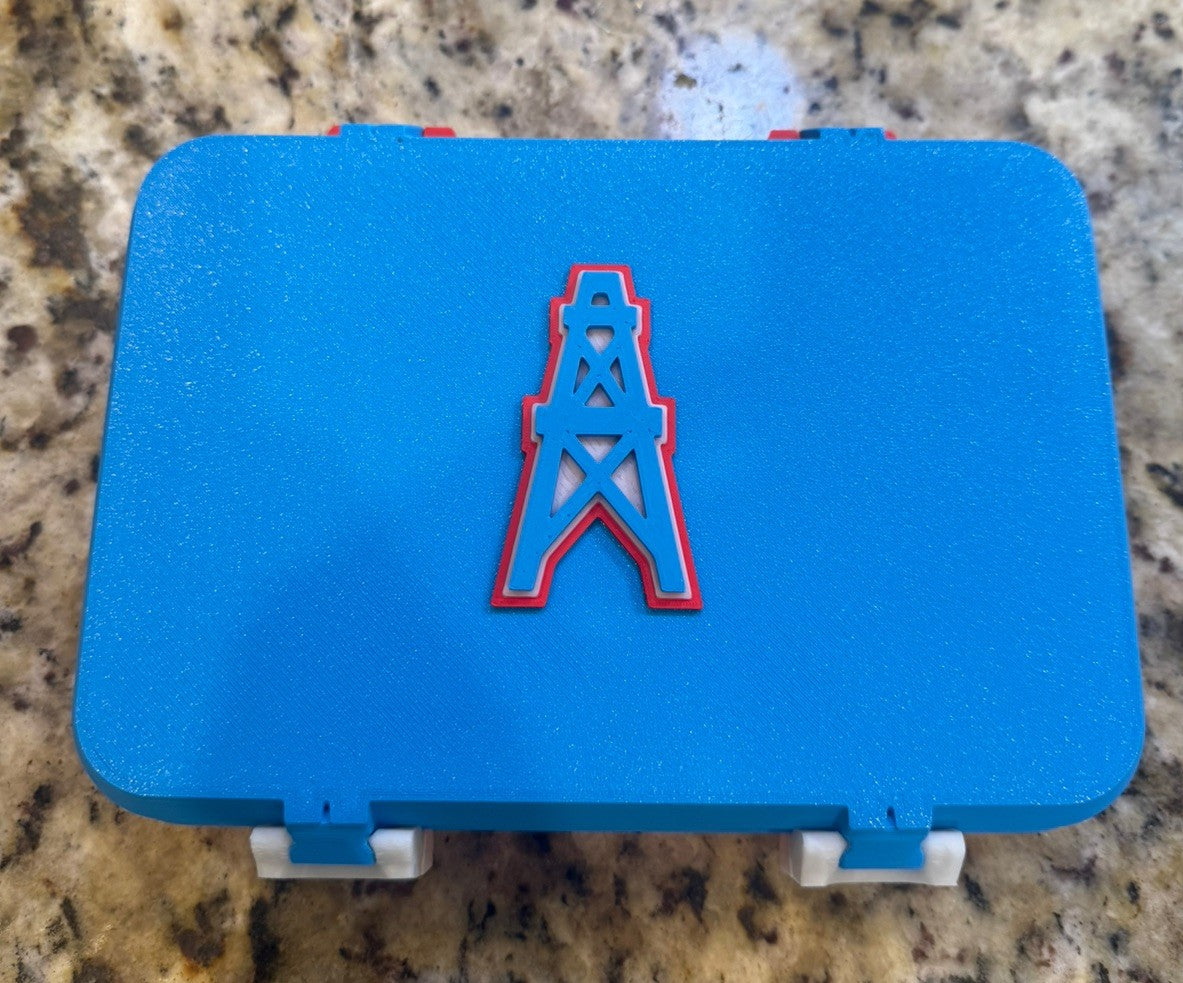 Houston Oilers Throwback golf box. Fits 12 golf balls. 3d printed. Pla plastic