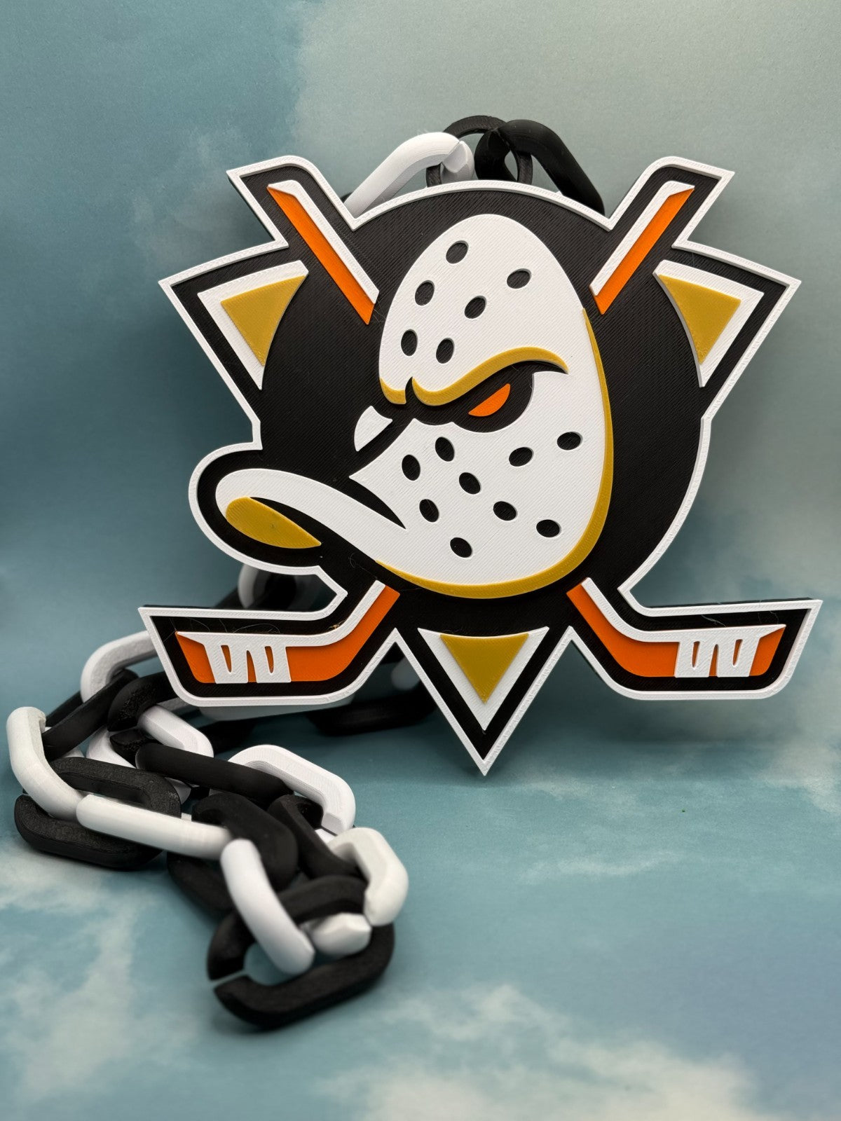 Anaheim Ducks New Oversized Necklace, Chain Fan Support Quack, quack, quack