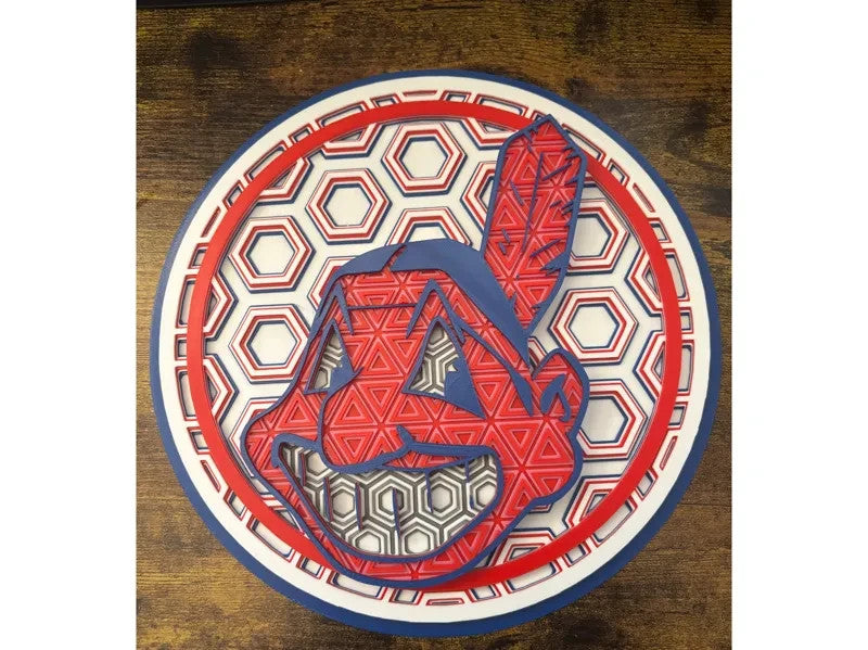 Cleveland Indians Wall Art Or Display 3D printed Dimensional Mosaic