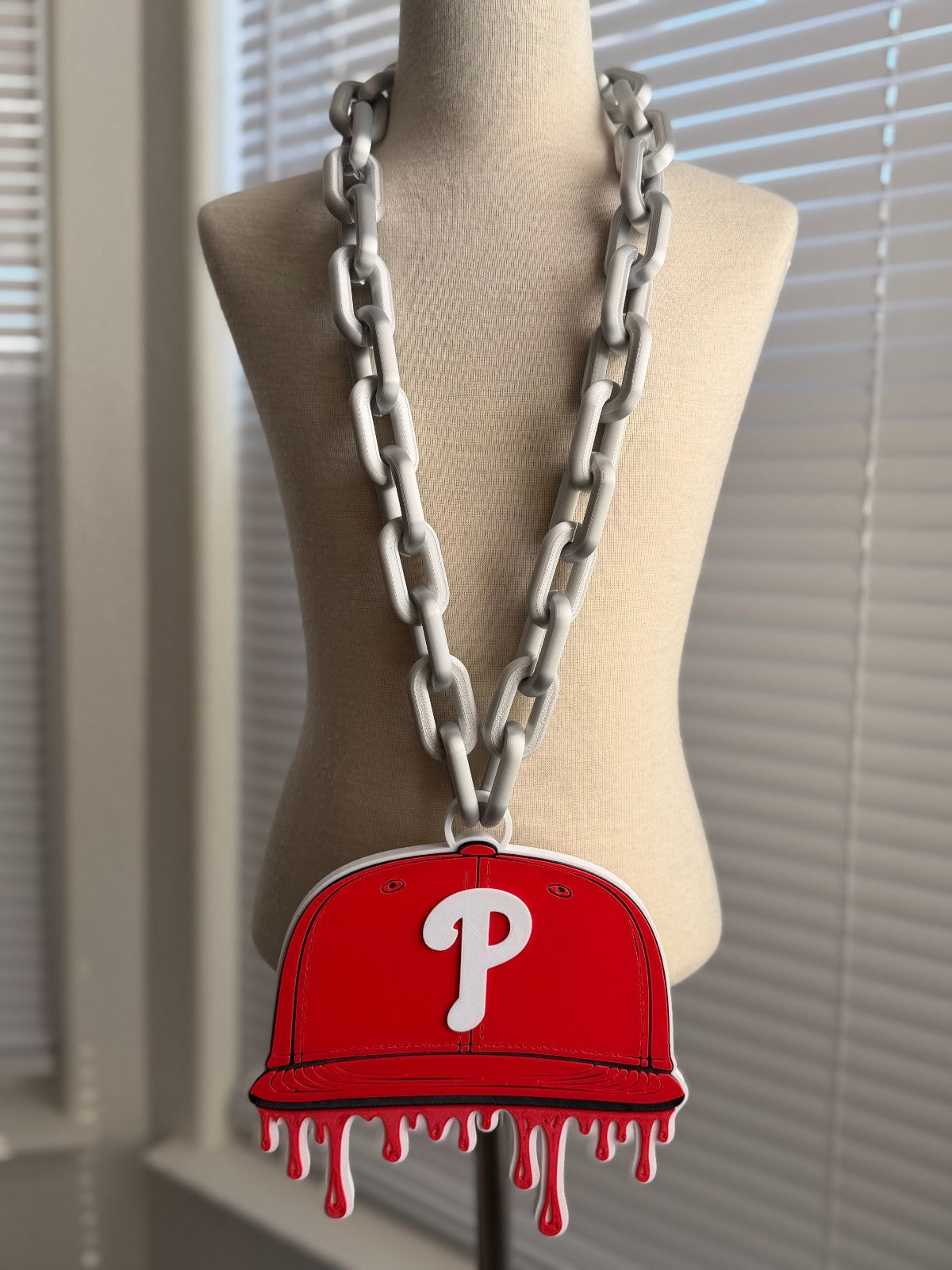 Philadelphia Phillies Drip Baseball Cap Oversized Fan Hype Chain "Go Phils"