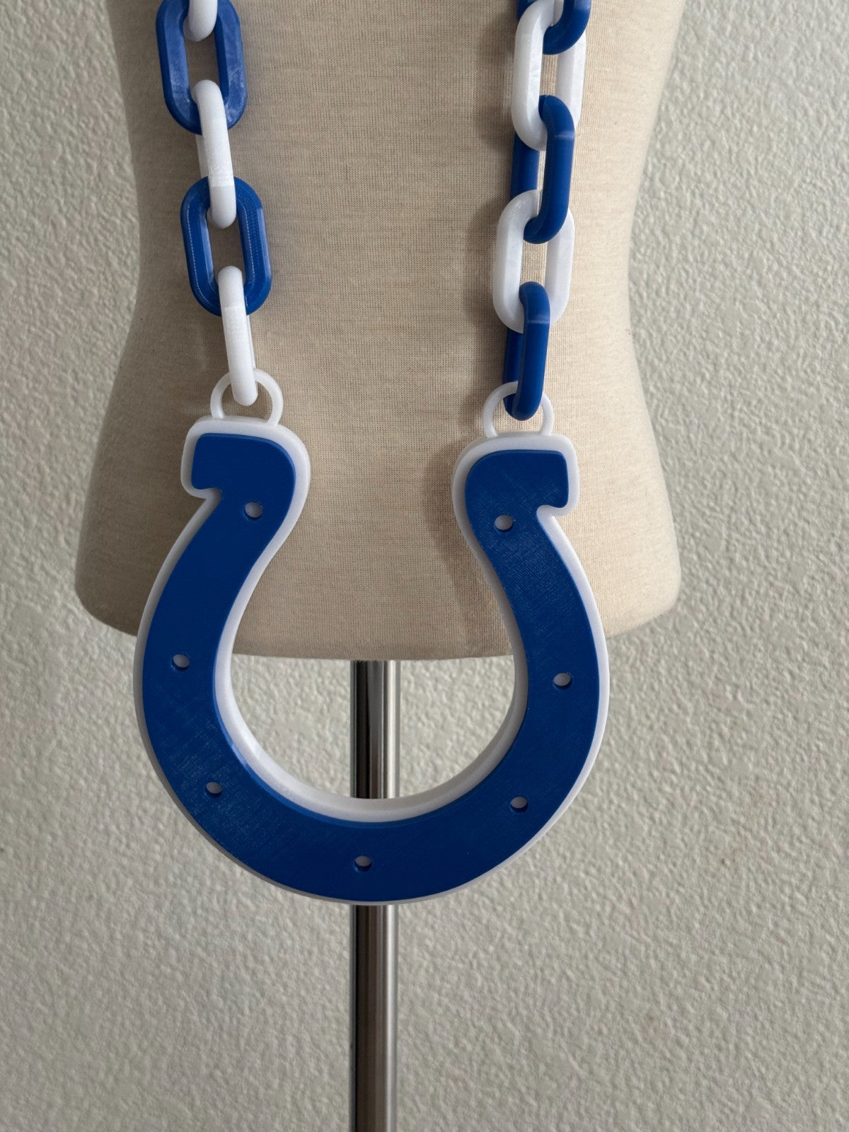 Indianapolis Colts Oversized Logo Necklace Pendant Chain Handmade 3D Printed