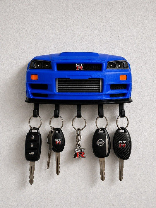 3D Printed Nissan Skyline GT-R R34 Wall Mount Key Holder Organizer