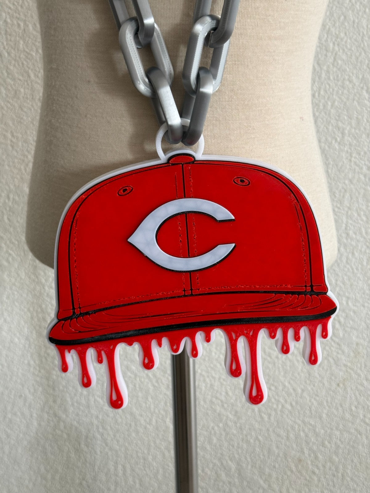 Cincinnati Reds Drip Baseball Cap Hype Chain Hand Made 3D Printed