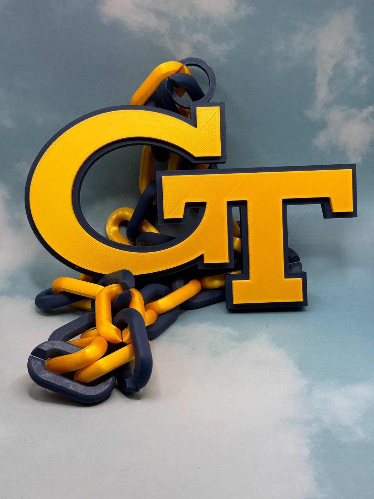 Georgia Tech Yellow Jackets Oversized Turnover Chain Necklace Handmade
