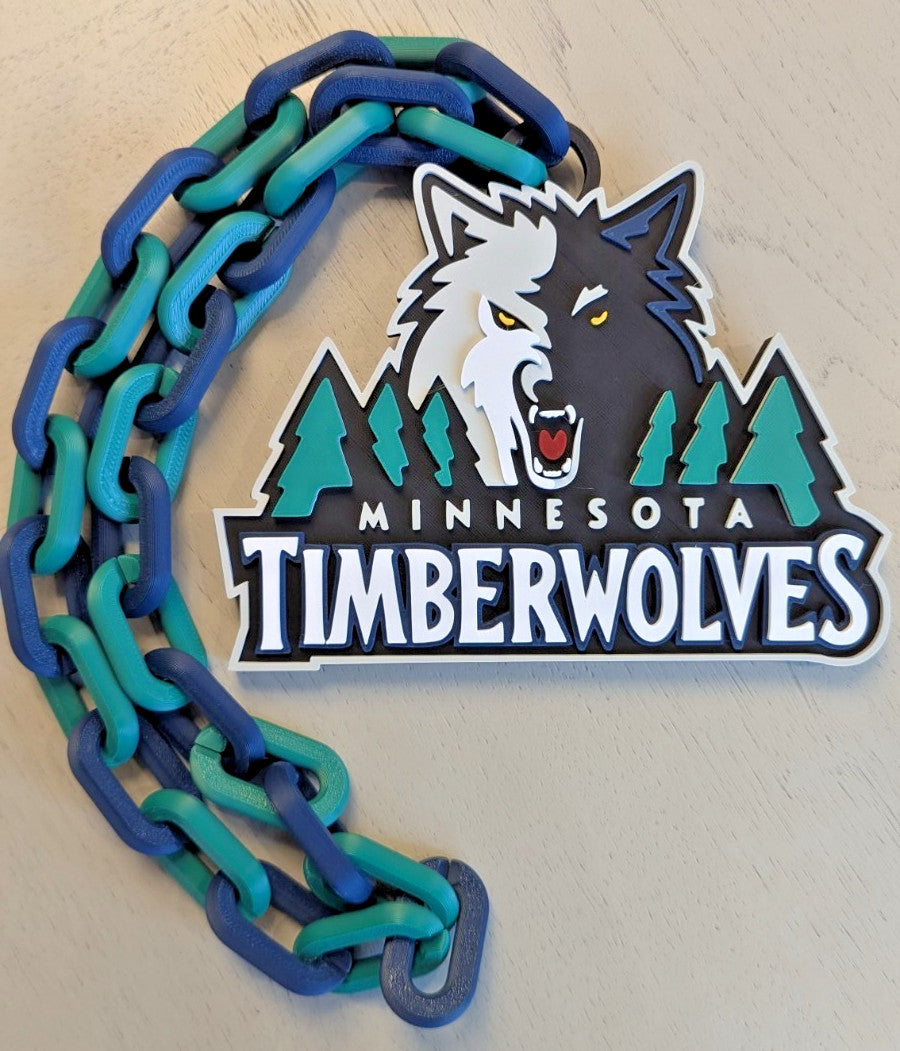 Minnesota Timberwolves Retro V2 Over-Sized Necklace Logo Pendant Hype Chain