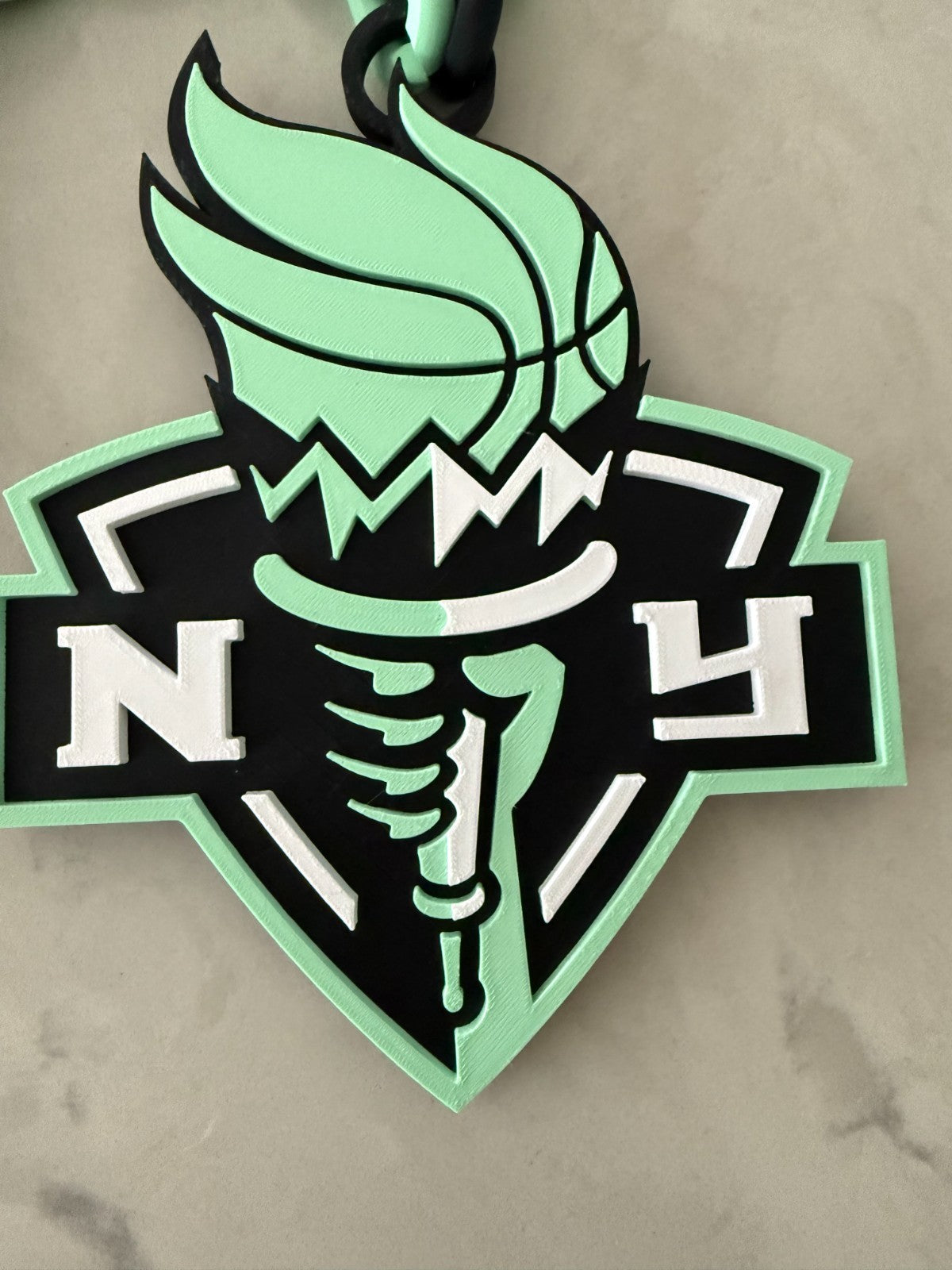 New York Liberty Oversized Necklace Hype Turnover Chain WNBA HandMade 3D Printed
