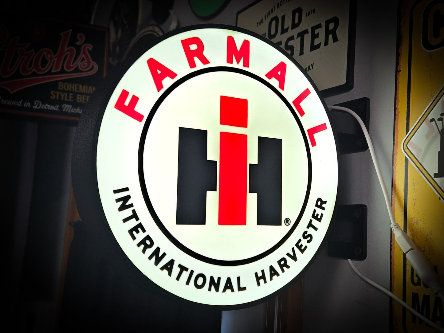 FARMALL IH 12 Inch Light Box LED Sign 3D Printed Wall Decor Man Cave Garage