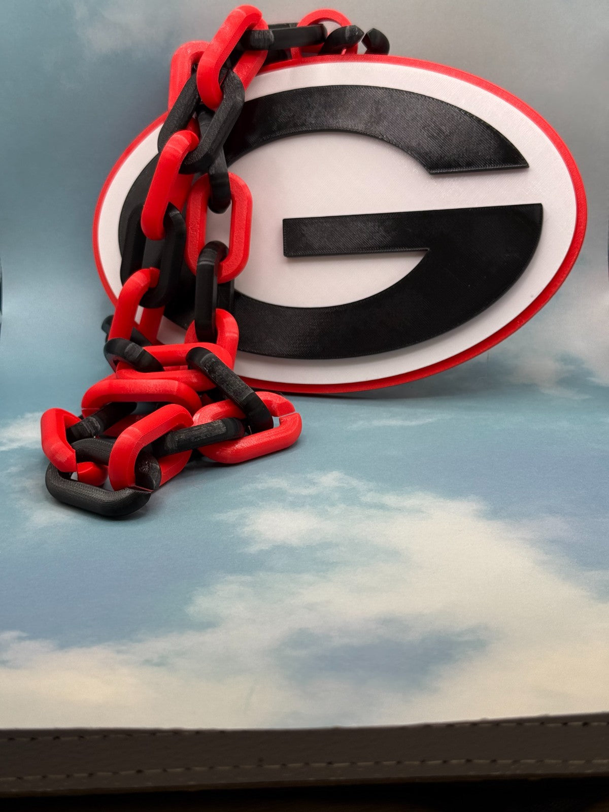 Georgia Bulldogs Logo Oversized Necklace, Hype Pendant Chain