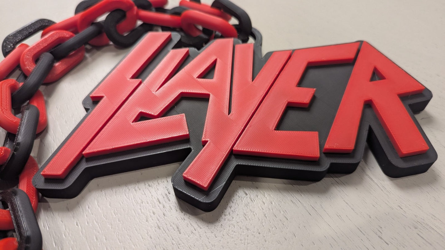 Slayer 3D Logo Sign Wall Desk Shelf Art Pendant Necklace