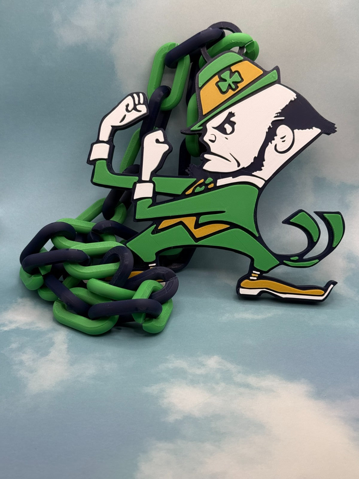 Notre Dame Fighting Irish Logo Oversized Necklace Pendant Chain