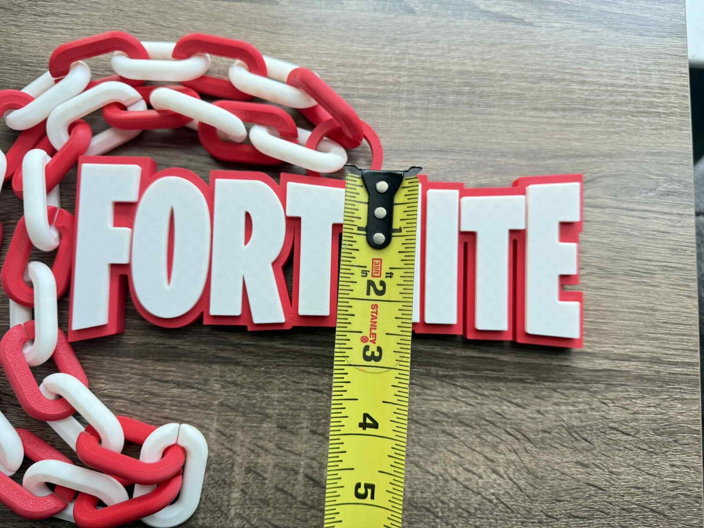 Fortnite Logo Red Oversized Necklace, Hype Chain, Party Chain [Made to Order]