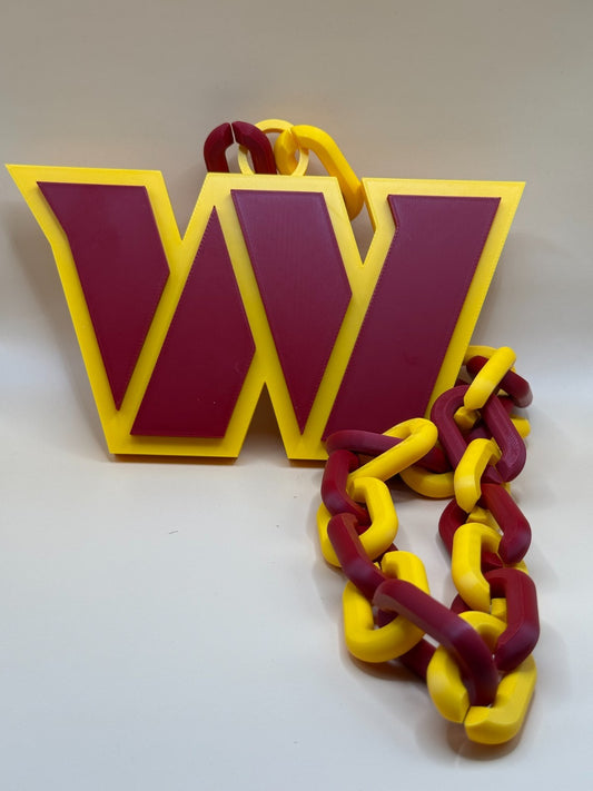Washington Commanders Oversized Turnover Chain Necklace Pendant Handmade