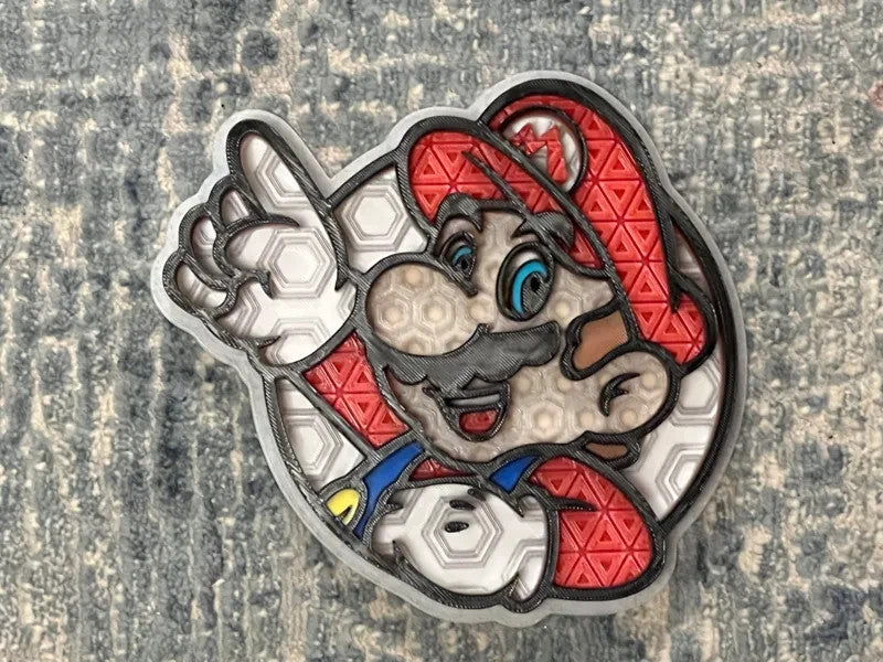 Mario Brothers Characters Wall Art Or Display 3D printed Dimensional Mosaic