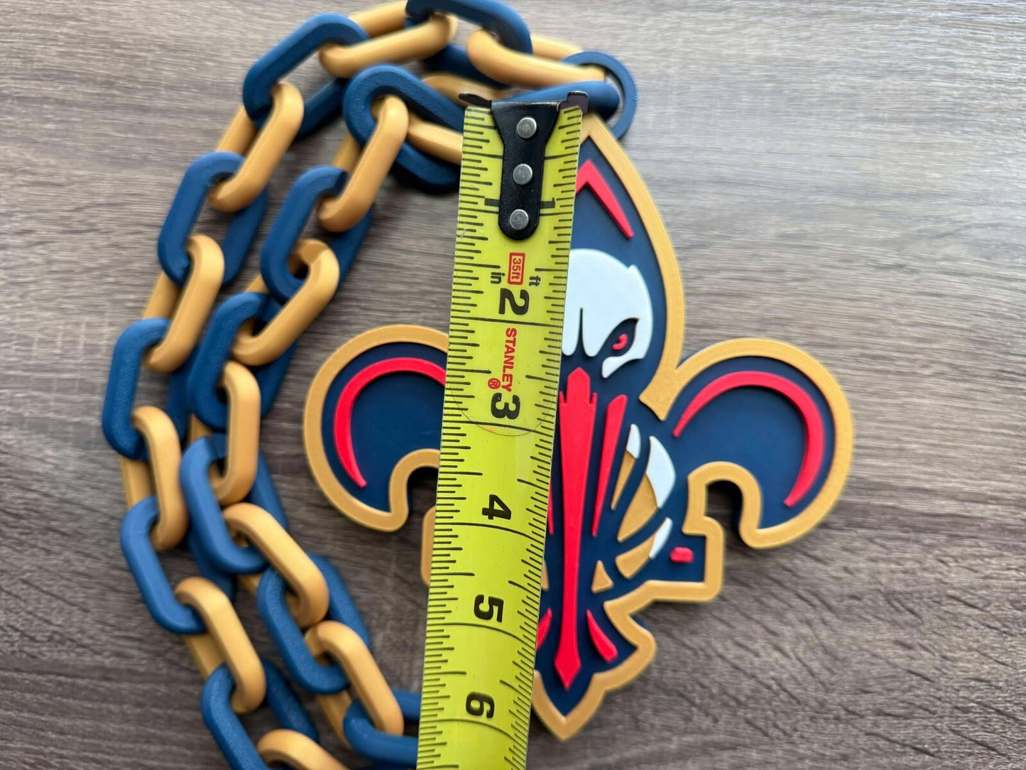 New Orleans Pelicans Oversized Necklace, Pendant Chain [Made To Order]