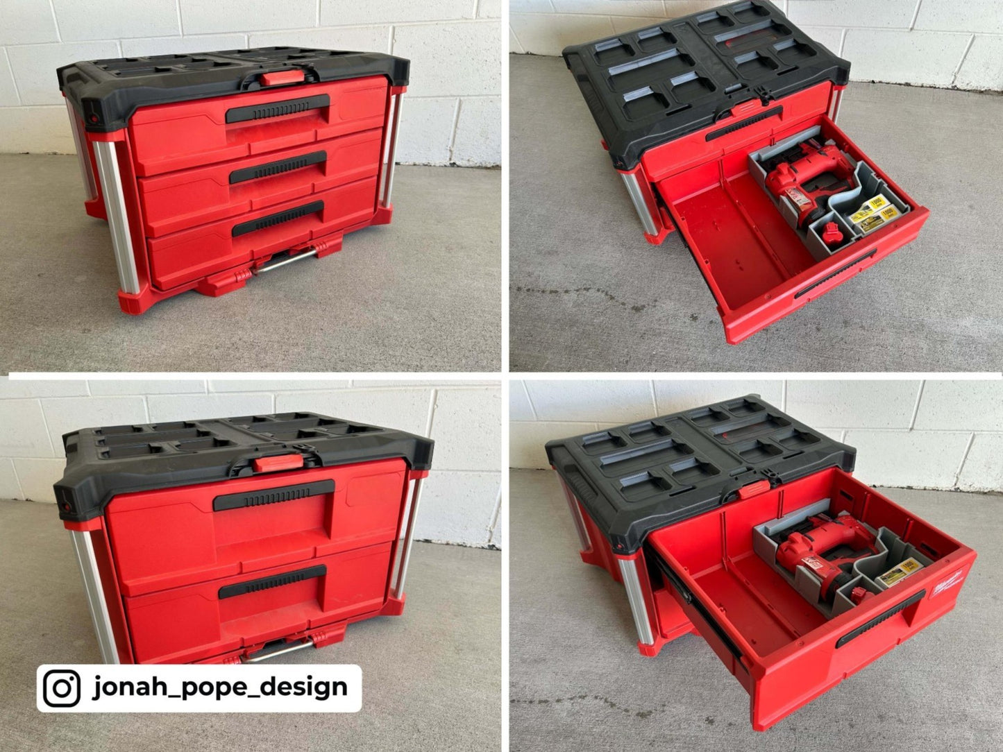Insert for Milwaukee Packout ToolBox Drawer & M12 23GA Pin Nailer (Insert Only)