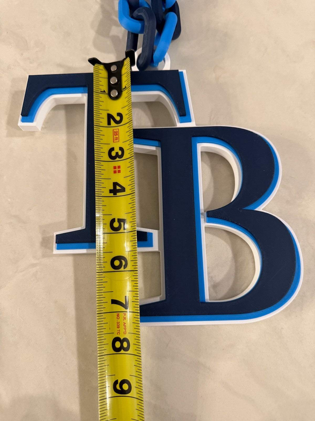 Tampa Bay Rays Oversized Necklace Turnover Chain HandMade 3D Printed