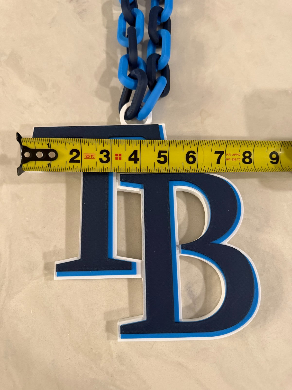 Tampa Bay Rays Oversized Necklace Turnover Chain HandMade 3D Printed