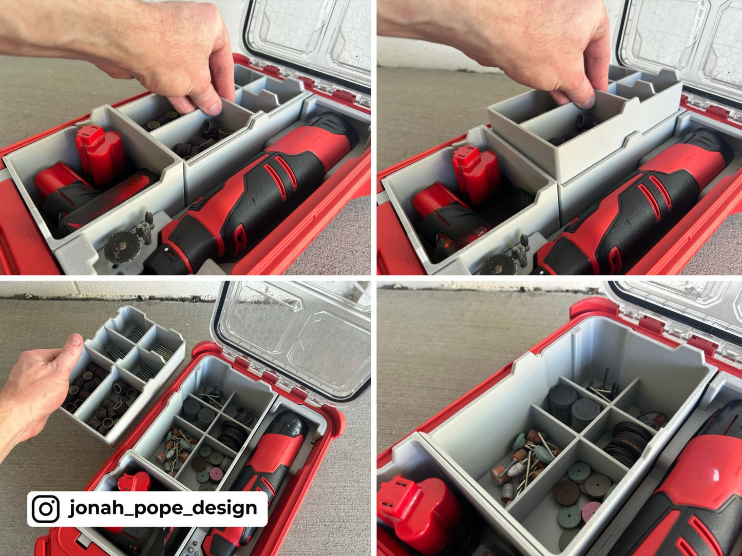 M12 Brushless Rotary Dremel Tool Insert For Milwaukee Packout (Insert Only)