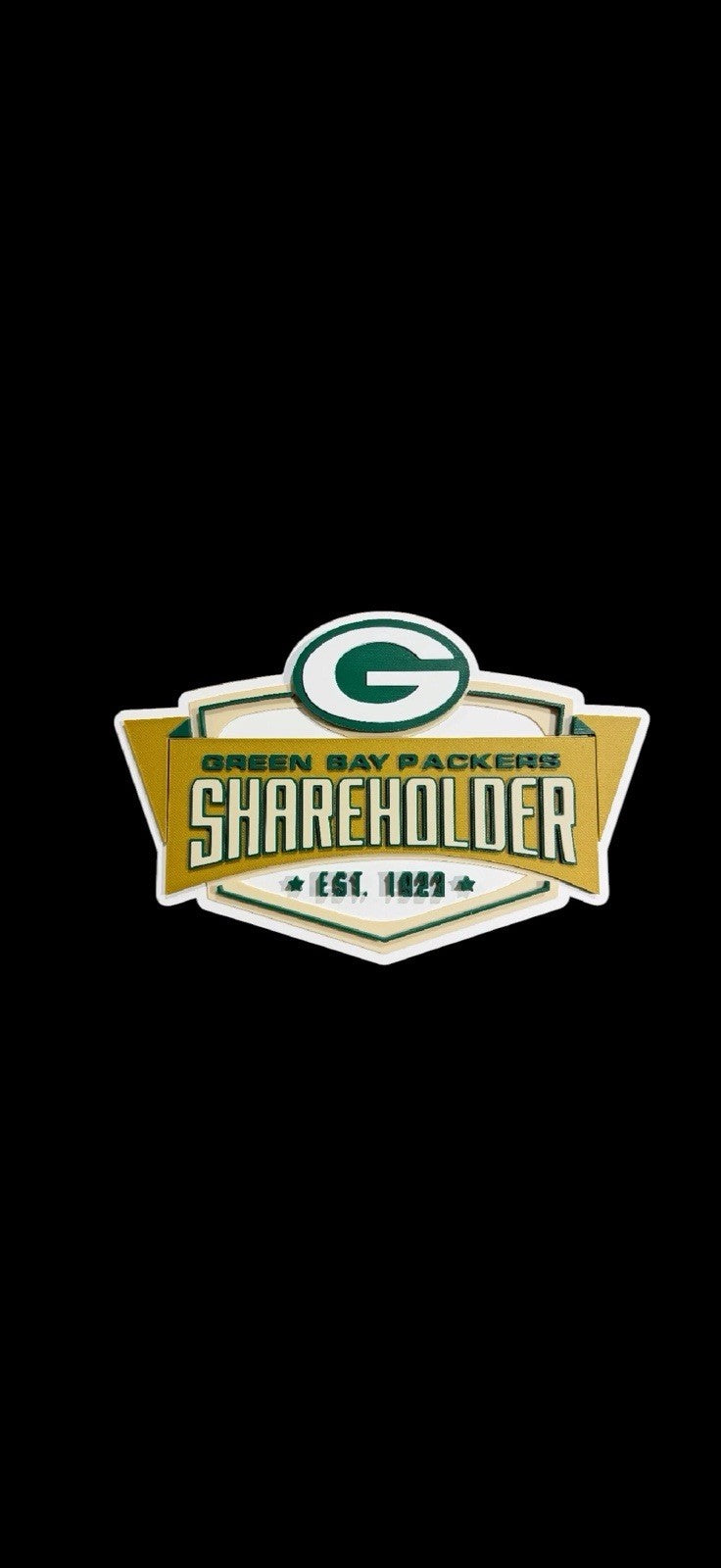 Green Bay Packers Shareholder Sign - 3D Printed Official Logo Wall Decor