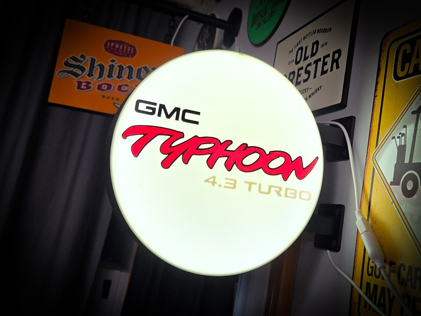 GMC TYPHOON 4.3 TURBO 12 Inch Light Box LED Sign 3D Printed Wall Decor Man Cave