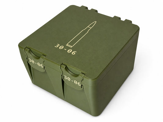 30-06 Springfield Ammo Box – 100 Rounds - Snap Close Storage Box | Fully