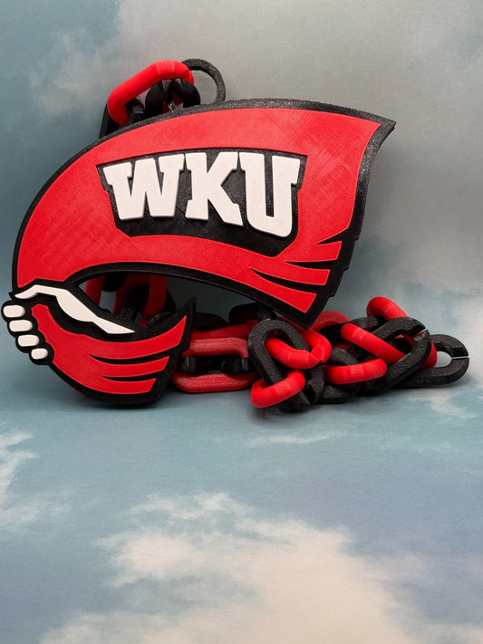 Western Kentucky Hilltoppers Logo Oversized Necklace, Pendant Chain