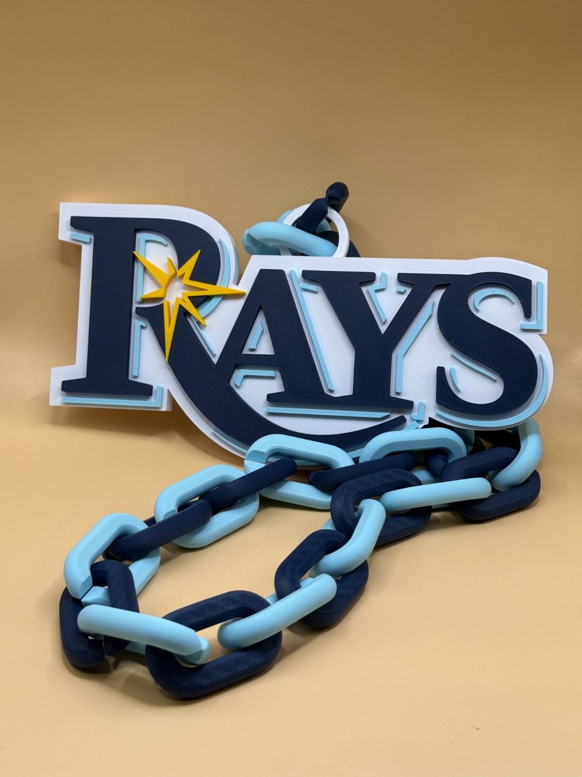 Tampa Bay Rays Oversized Necklace, Pendant Turnover Chain HandMade 3D Printed