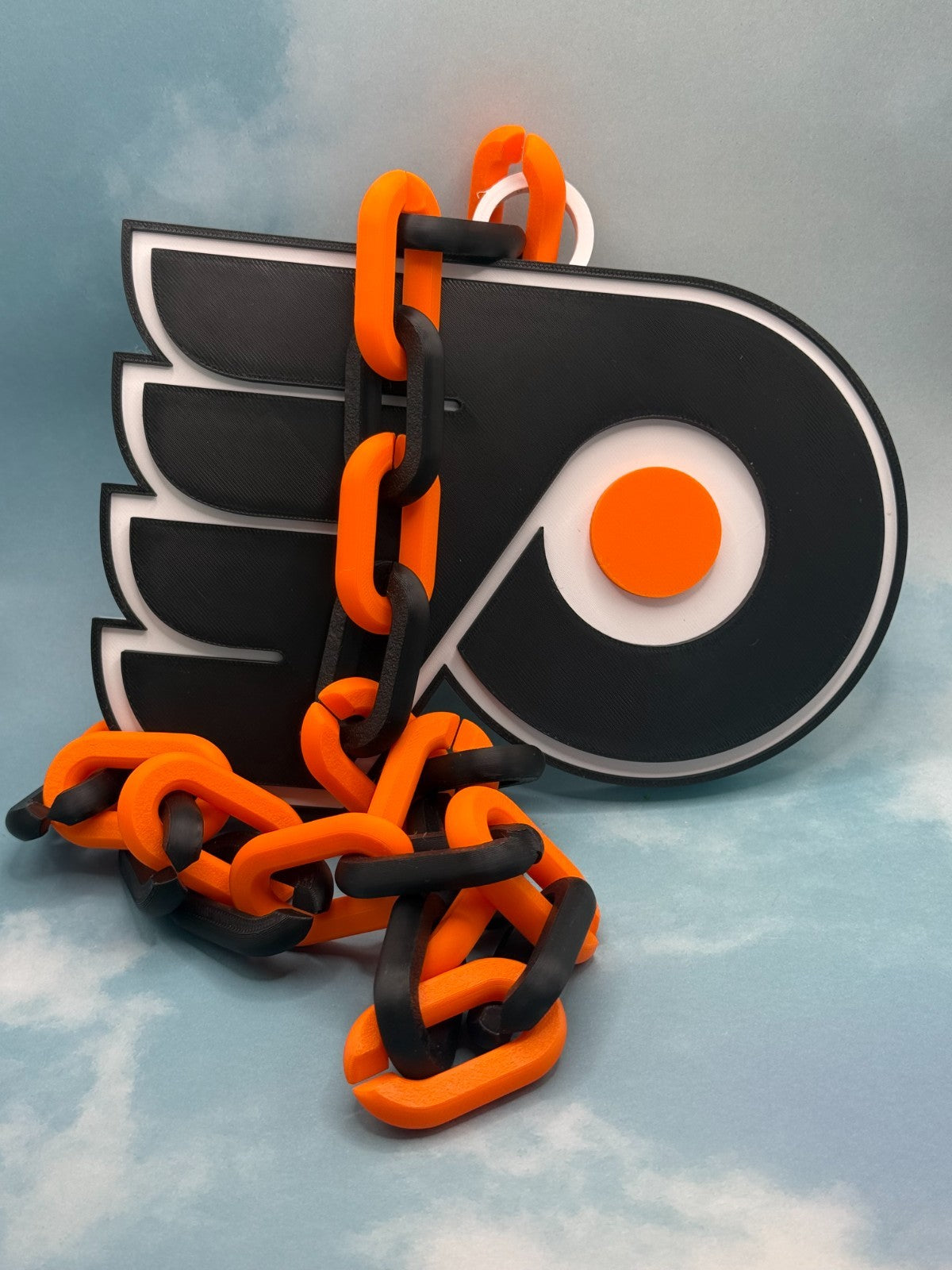 Philadelphia Flyers Oversized Necklace, Fan Chain “Brick by Brick,”