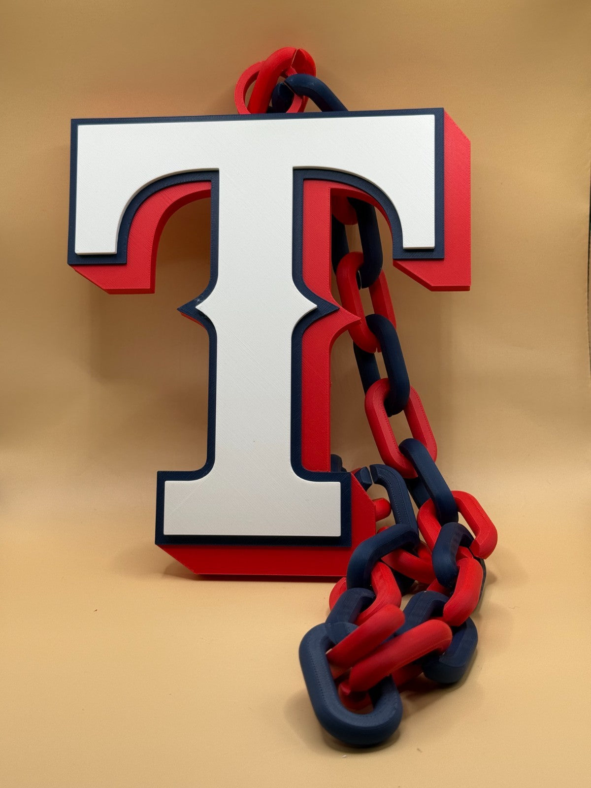 Texas Rangers Oversized Turnover Chain Necklace Pendant HandMade 3D Printed