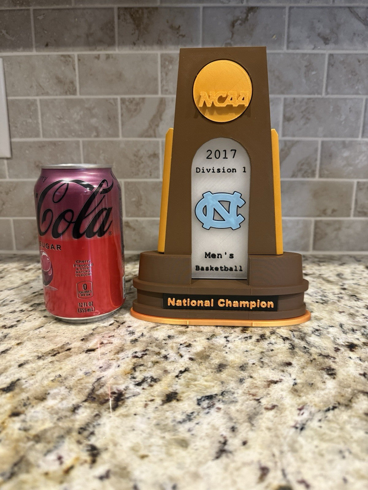 North Carolina Tar heels 2017 national champion trophy 3d printed  basketball