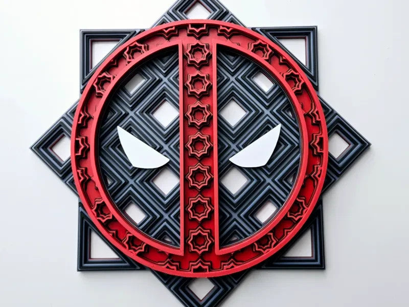 Deadpool Wall Art Or Display 3D printed Grid Mosaic
