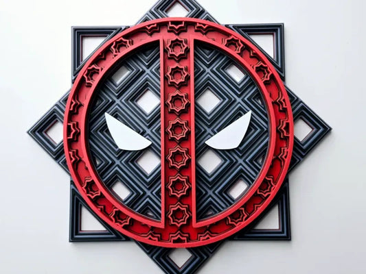 Deadpool Wall Art Or Display 3D printed Grid Mosaic