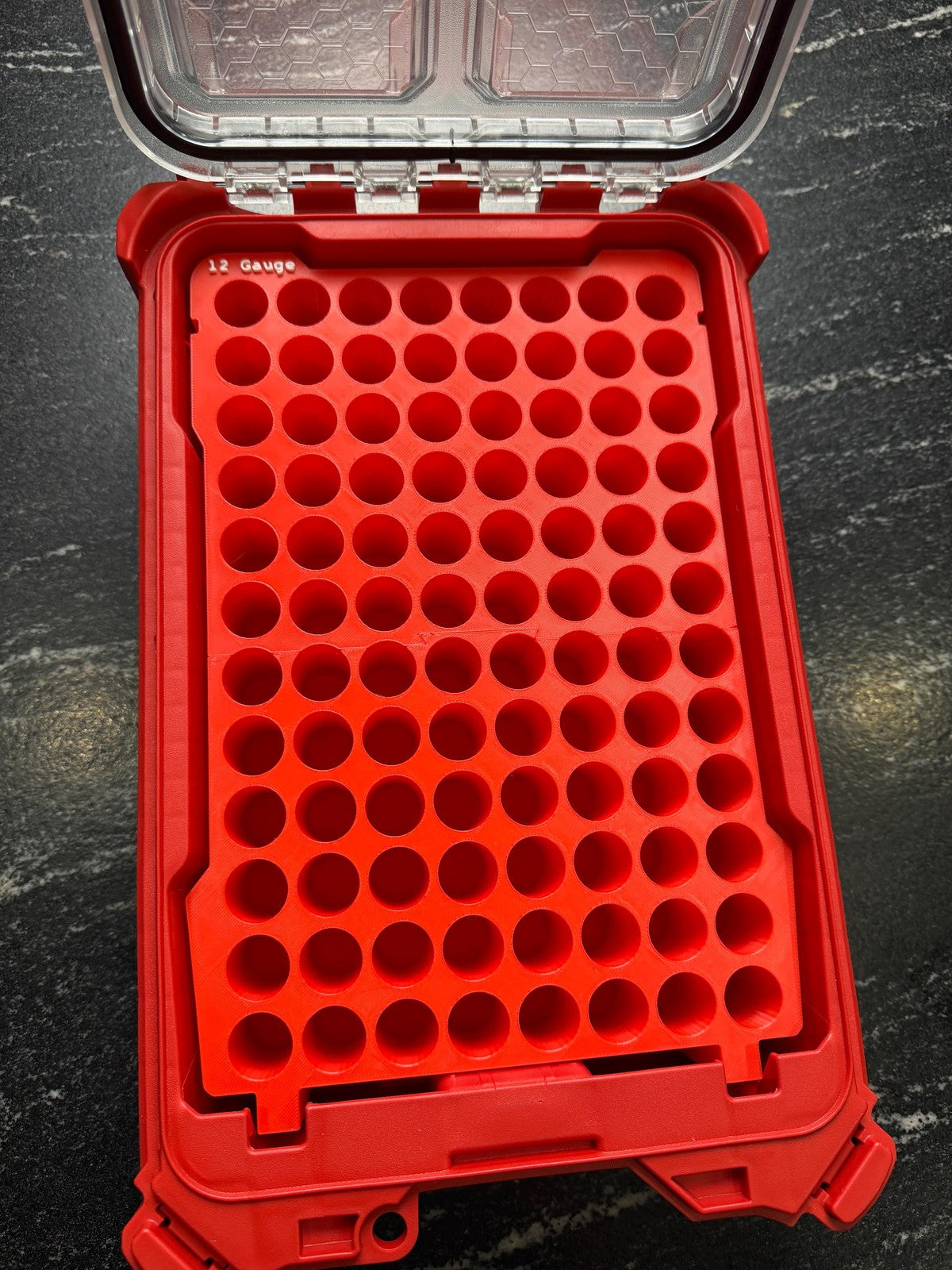 3D Printed 12 Gauge Ammo Insert Milwaukee Compact Low-Profile Packout 96 rounds