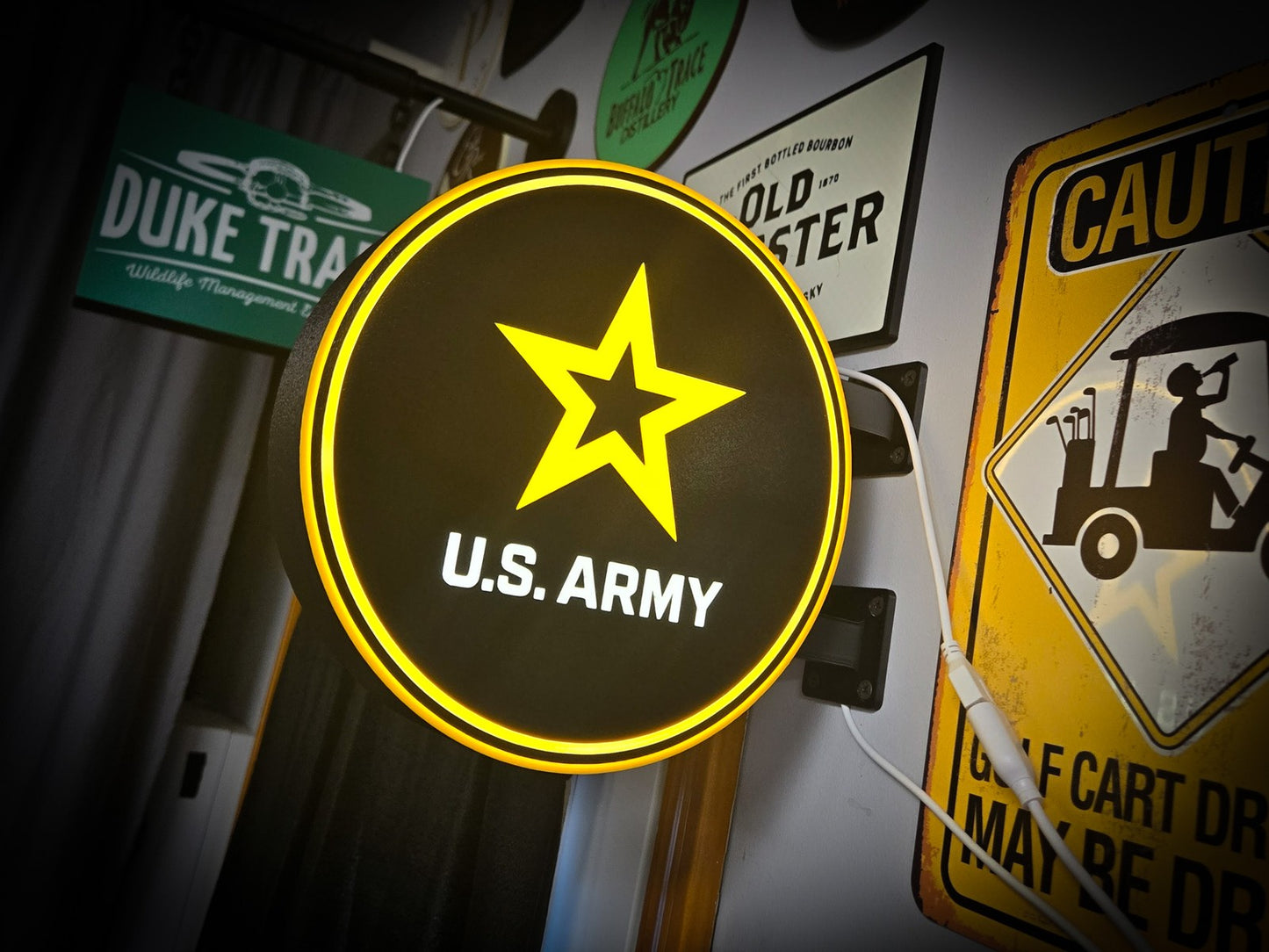 U.S. ARMY 12 Inch Light Box LED Sign 3D Printed Wall Decor Man Cave Garage