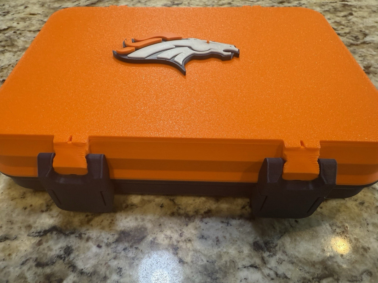 Denver Broncos  golf ball box 3d printed Fits 12 golf balls. Balls not included
