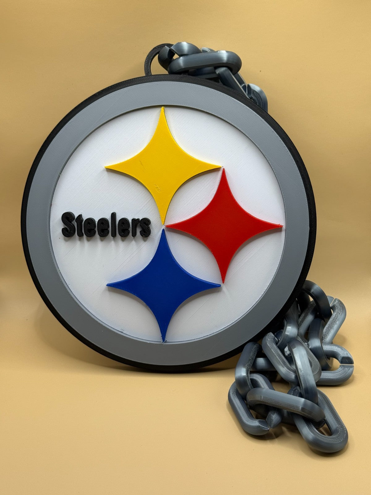 Pittsburgh Steelers Oversized Logo Pendant Turnover Chain HandMade 3D Printed