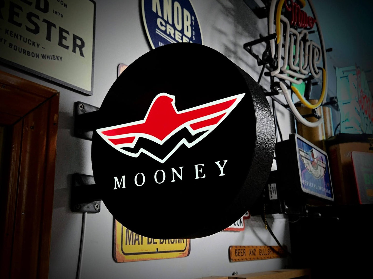 MOONEY AIRCRAFT 12 Inch Light Box LED Sign 3D Printed Wall Decor Man Cave Garage