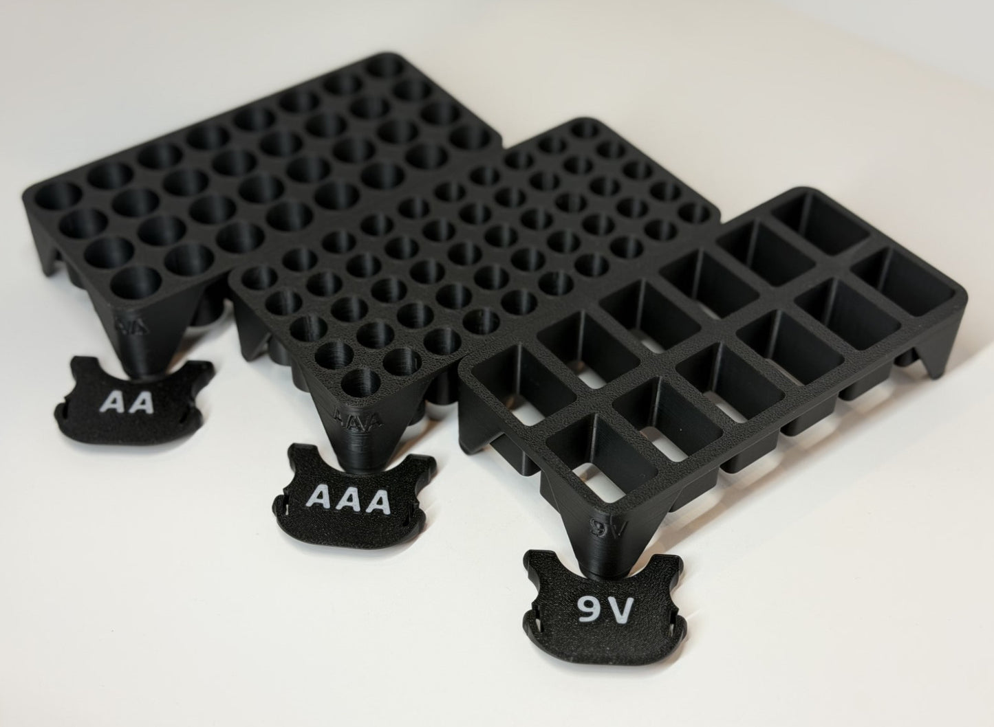 Battery Organizer Box | AA AAA 9V Battery Case | 3D Printed Battery Storage