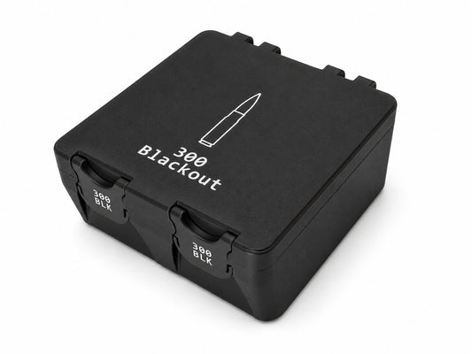 300 Blackout Ammo Box – 100 Rounds - Snap Close Storage Box | Fully Customizable