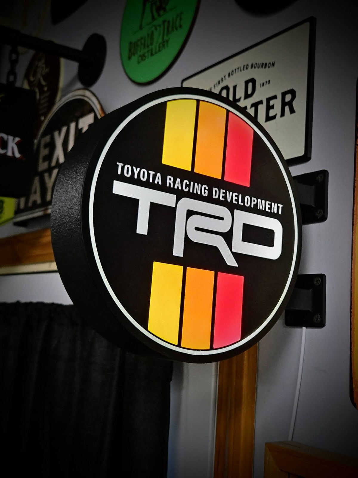 Toyota Retro TRD 12 Inch Light Box LED Sign 3D Printed Wall Decor Man Cave