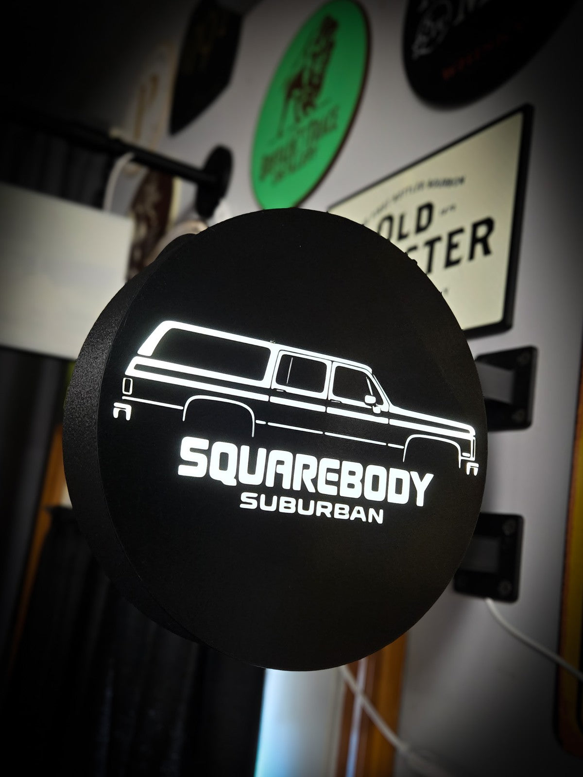 SQUAREBODY SUBURBAN 12 Inch Light Box LED Sign 3D Printed Wall Decor Man Cave