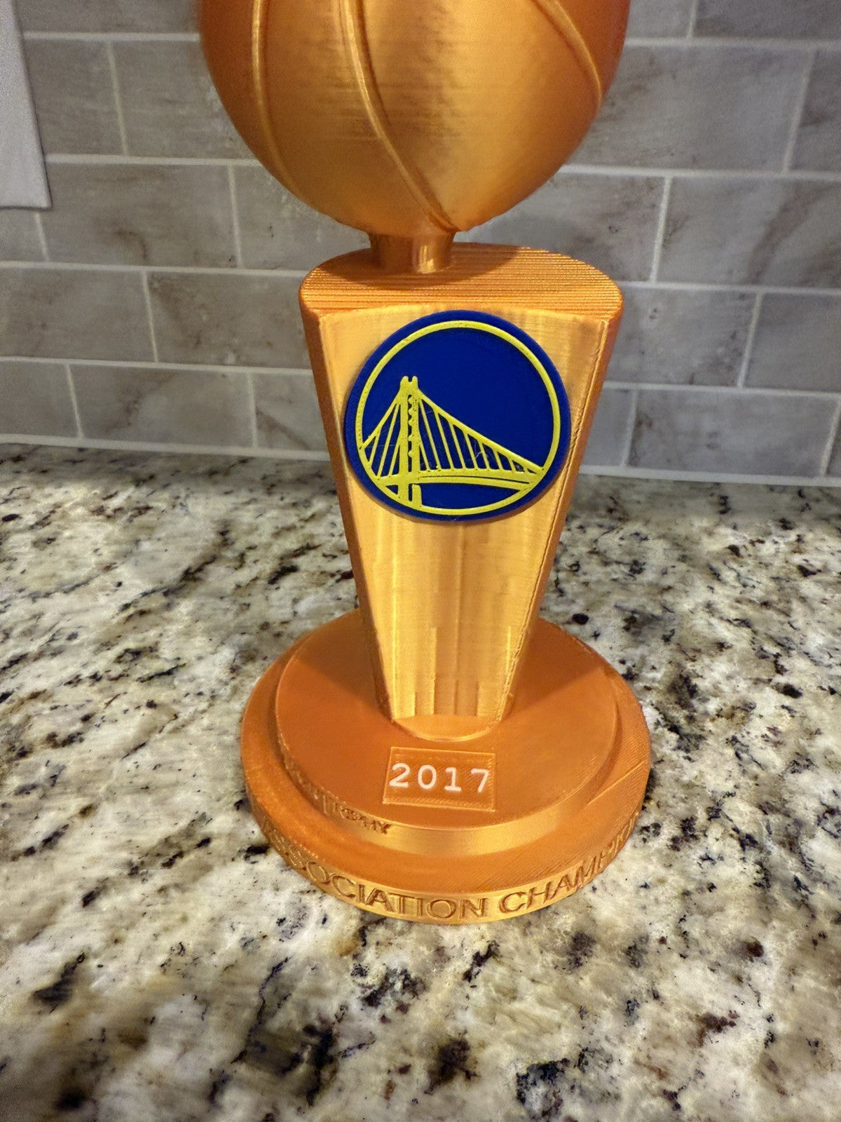 15-17-18-22 Golden State Warriors NBA CHAMPION TROPHY gold Larry O'Brien 10 inch