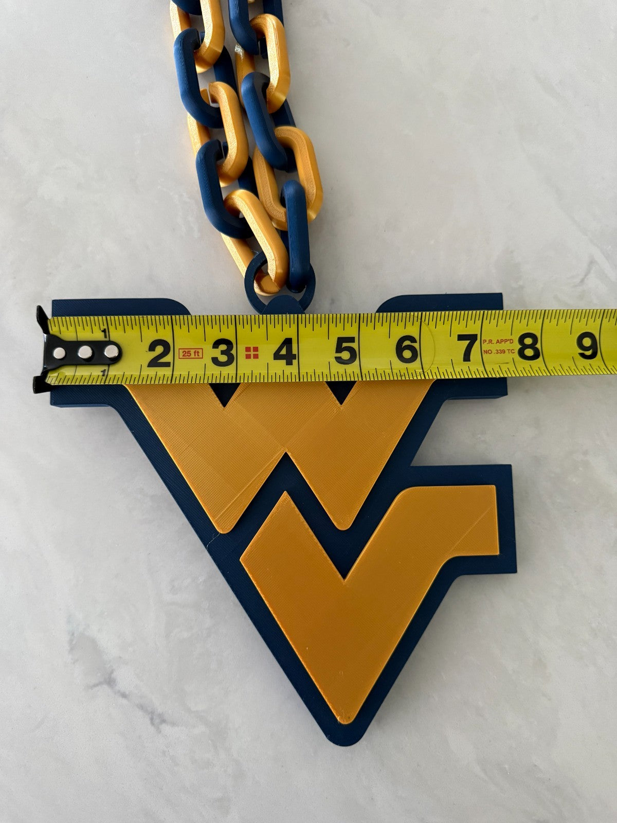 WVU West Virginia Mountaineers Hype Necklace & Oversized Fan Chain