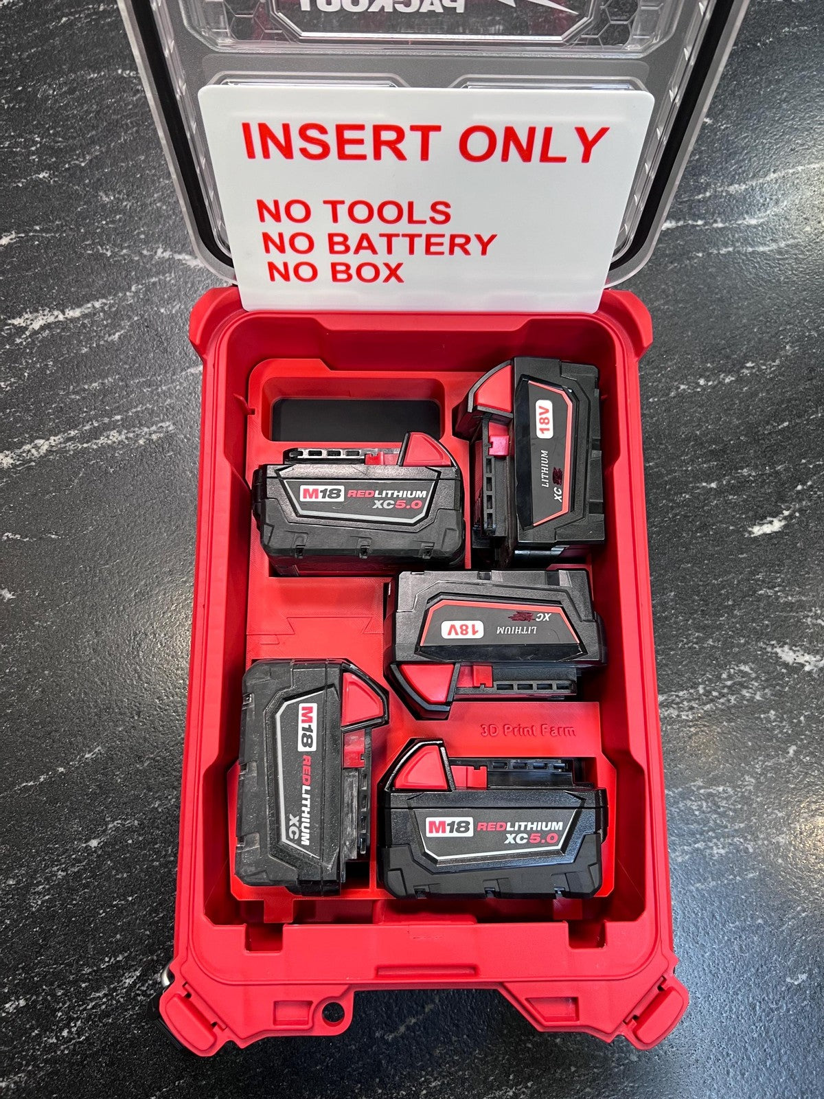Milwaukee Compatable M18 Battery Organizing Insert Tray