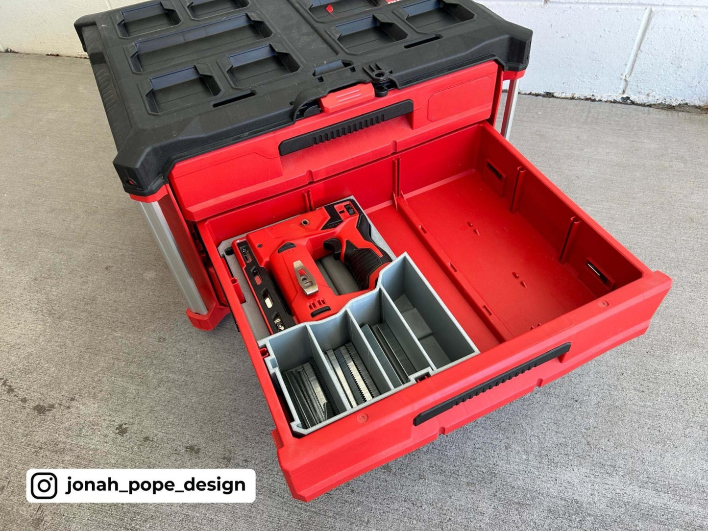 Insert for Milwaukee Packout ToolBox Drawer & M12 Crown Stapler (Insert Only)