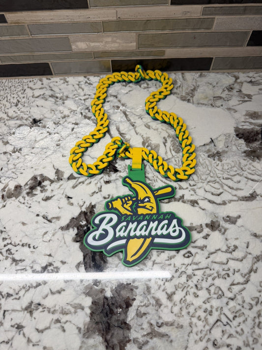 Savannah Bananas Cuban Turnover Chain | 5.5” Pendant | 36” Chain