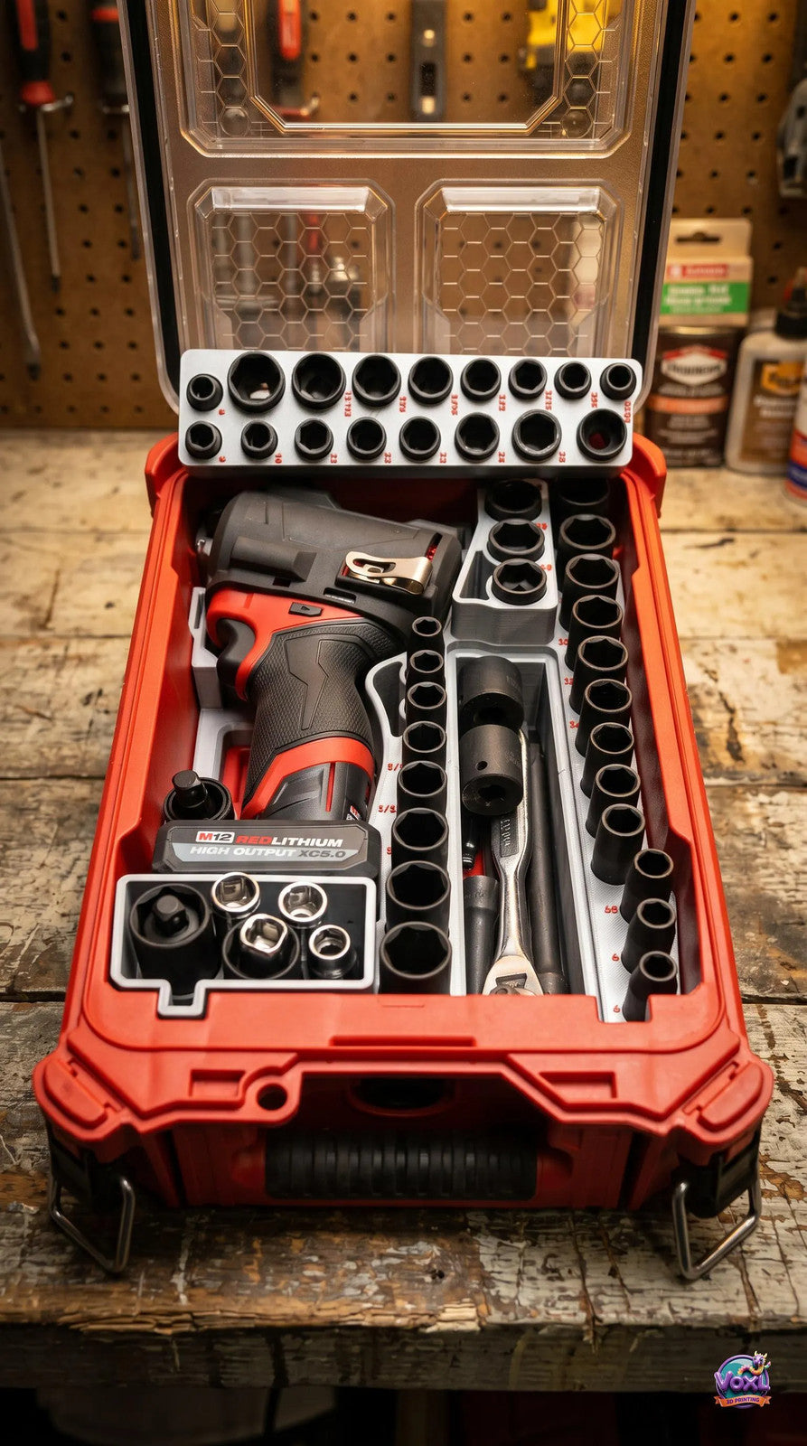 Packout Insert 3D Printed ABS - Stubby Gen 2 12v Drill And 49pc Socket Set Organ